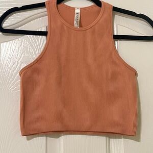Women's Ribbed Tank Top - Peach